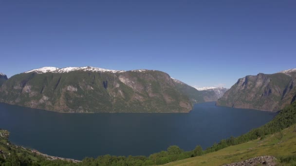 Прекрасный Вид Фьорд Норвегия Дневное Время — стоковое видео
