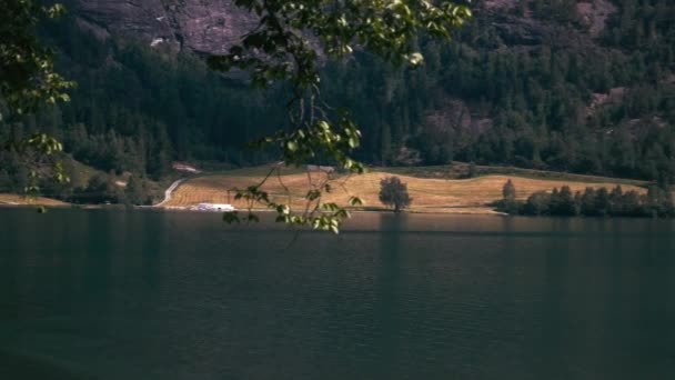 Oppstrynsvatnet Pan Norveç — Stok video
