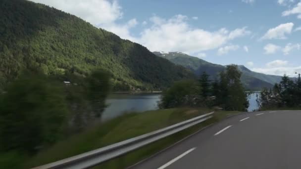 Scenic Drive Sognefjord Noruega — Vídeo de Stock