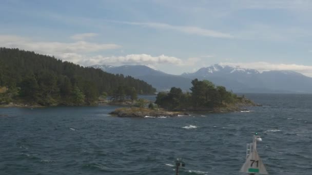 Reis Met Boot Langs Kustlijn Fjord Noorwegen — Stockvideo