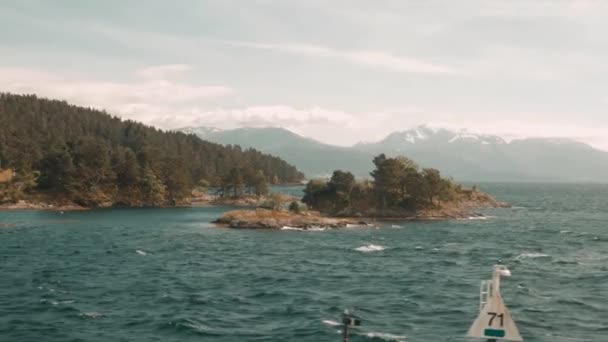Gita Barca Costiera Fiordo Norvegia — Video Stock