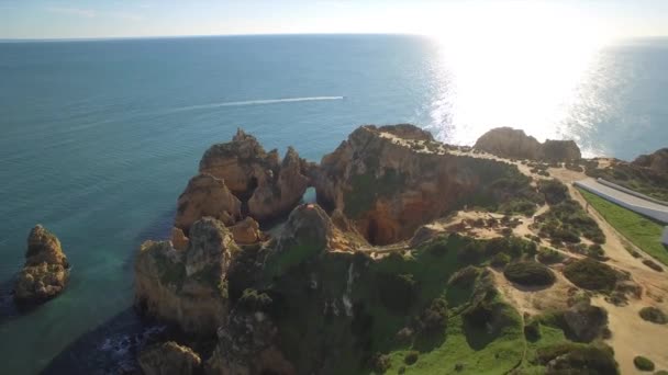 Grottes Farol Ponta Piedade Lagos Portugal — Video