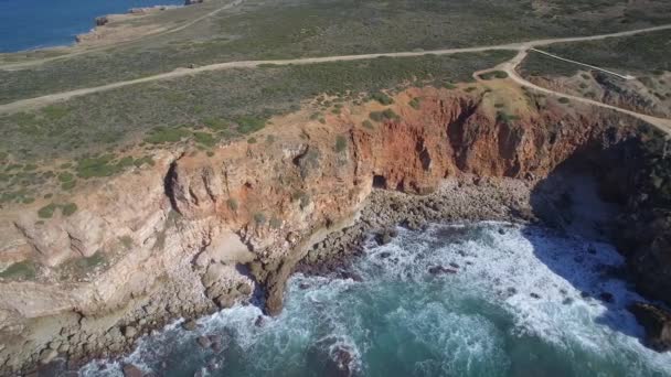 Воздушное Крутое Обрывистое Полотно Фелия Зиминья Португалия — стоковое видео