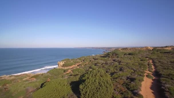 Воздушная Линия Атлантического Побережья Португалия — стоковое видео