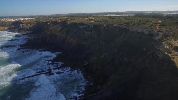 Antenn Atlantic Coast Line Portugal — Stockvideo