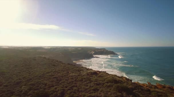 Aerial Atlantic Coast Line Portogallo — Video Stock