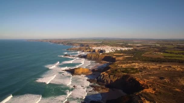 Linha Aérea Costa Atlântica Portugal — Vídeo de Stock