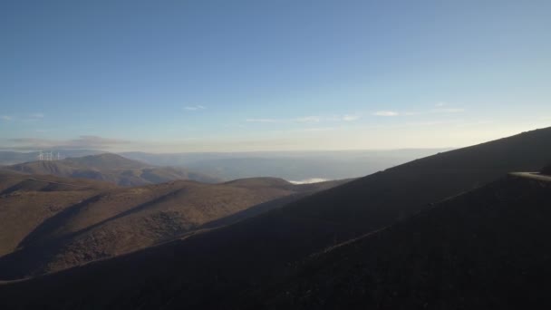Антена Політ Над Красива Гірська Fujaco Захід Сонця Португалія — стокове відео