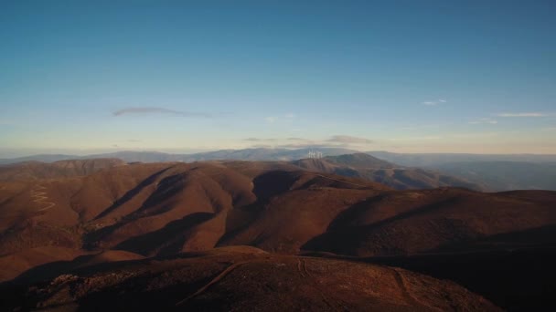 Aerial Flight Beautiful Mountainous Fujaco Sunset Portugal — Stock Video
