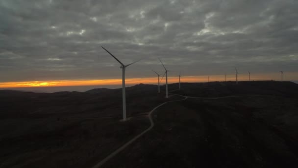 Антена Політ Електростанції Sunset Португалія — стокове відео