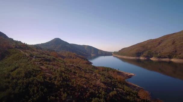 Vista Aérea Del Dron Hermosos Paisajes Naturales Rio Homem Portugal — Vídeo de stock