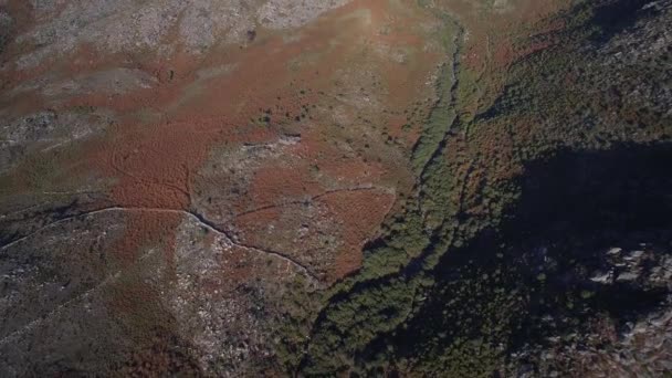 Widok Lotu Ptaka Górski Krajobraz Parque Nacional Peneda Geres Portugalia — Wideo stockowe