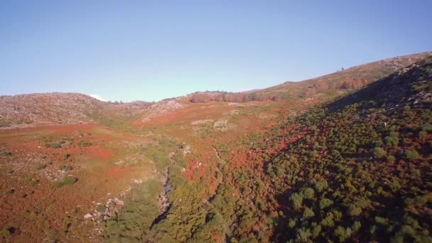 Uitzicht Vanuit Lucht Het Bergachtige Landschap Parque Nacional Peneda Geres — Stockvideo