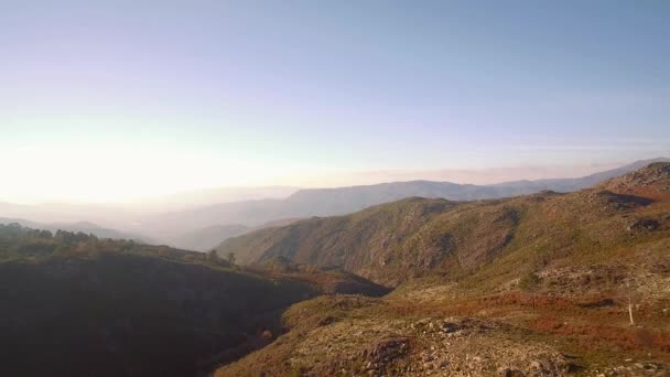 Aerial Drone View Mountainous Landscape Parque Nacional Peneda Geres Portugal — Stock Video