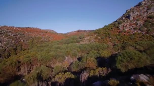Вид Воздуха Горный Ландшафт Национальном Парке Пеньеда Жерес Португалия — стоковое видео