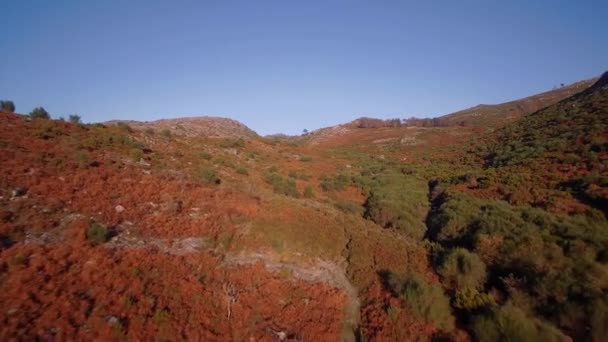 Aerial Drone View Mountainous Landscape Parque Nacional Peneda Geres Portugal Stock Footage