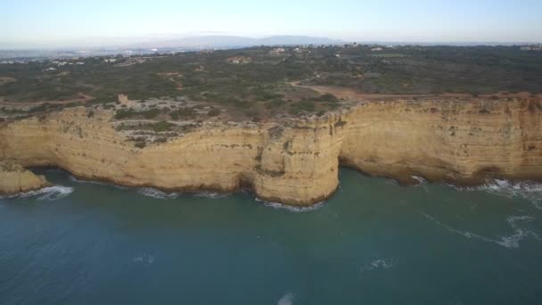 Létání Podél Strmé Skalní Čáry Ferragudu Portugalsko — Stock video
