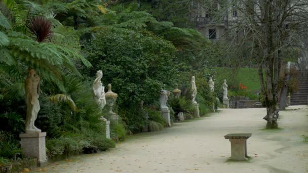 Verbazingwekkende Quinta Regaleira Tuinen Portugal — Stockvideo