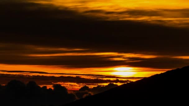 Wspaniały Wschód Słońca Upływ Czasu Reunion Piton Fournaise — Wideo stockowe