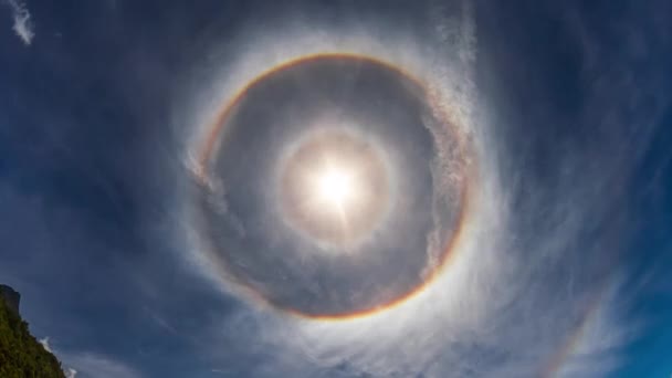 Splendido Lasso Tempo 360 Rainbow Fenomeno Ottico Che Viene Prodotto — Video Stock