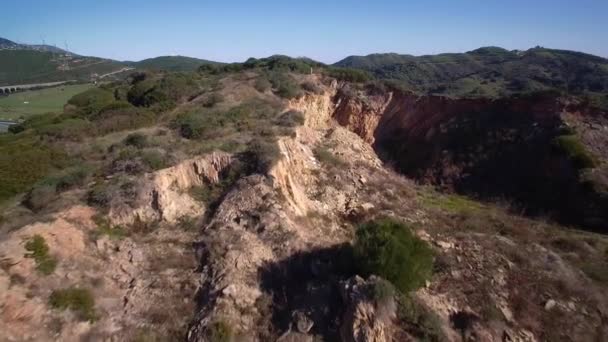 Aerial Parque Natural Del Estrecho Tarifa Espanha — Vídeo de Stock