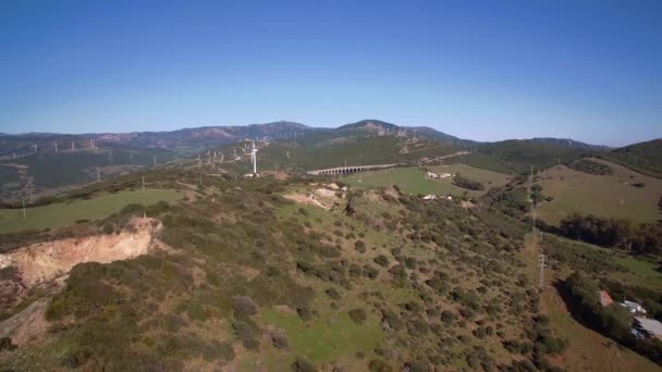 Aerial Parque Natural Del Estrecho Tarifa Espanha — Vídeo de Stock