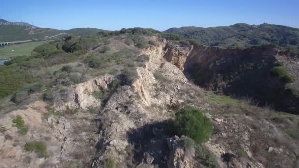 Aerial Parque Natural Del Estrecho Tarifa Ισπανία — Αρχείο Βίντεο