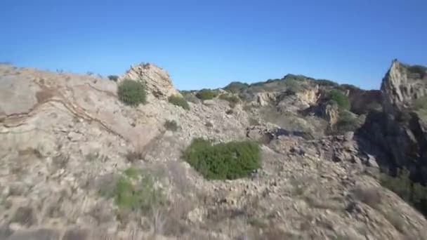 Aerial Parque Natural Del Estrecho Tarifa Ισπανία — Αρχείο Βίντεο