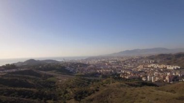 İspanya 'nın Malaga şehrinin hava manzarası