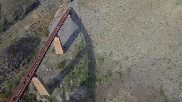 Aerial Flight Rail Bridge Surroundings Andalúzia Spanyolország — Stock videók