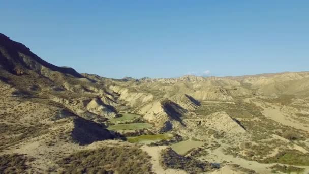 Spanya Nın Endülüs Kentindeki Bir Çölde Kurumuş Bir Nehir Yatağının — Stok video