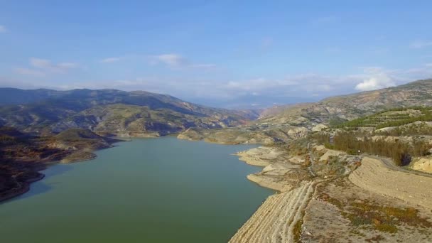 Flight Barrier Lake Andalusia Spain — Stock Video