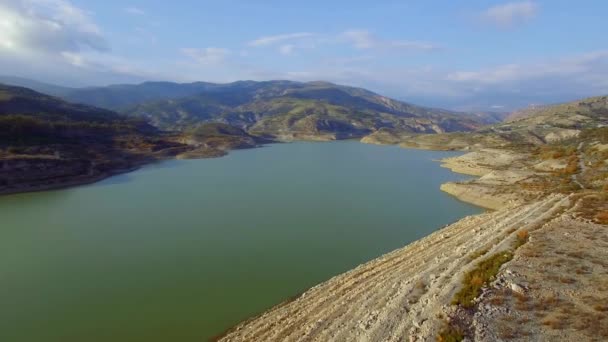 Vôo Sobre Barreira Lago Andaluzia Espanha — Vídeo de Stock