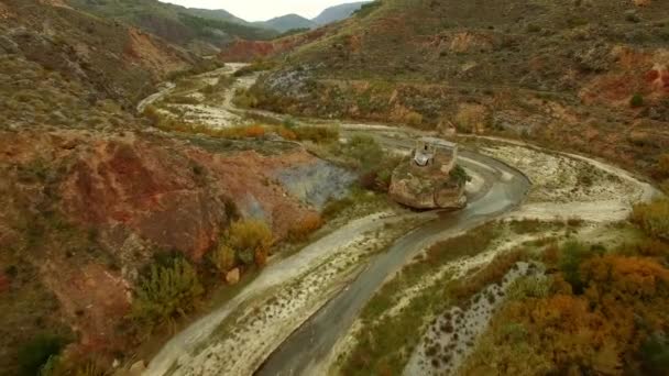 Letecký Let Podél Koryta Řeky Andalusie Španělsko — Stock video