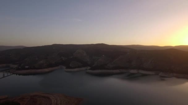 Aerial Beautiful Embalse Iznajar — Vídeos de Stock