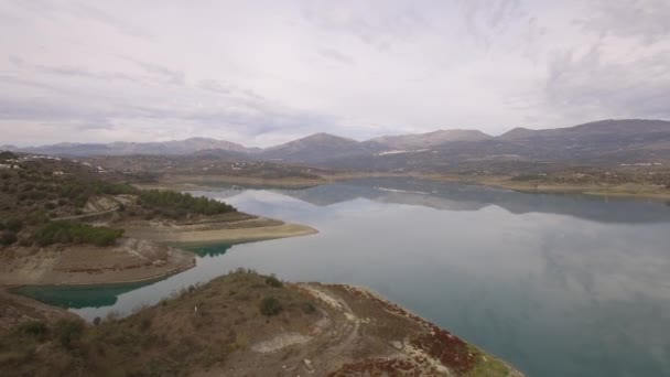 Vlucht Steenachtige Velden Vlakke Gronden Andalusië Spanje — Stockvideo