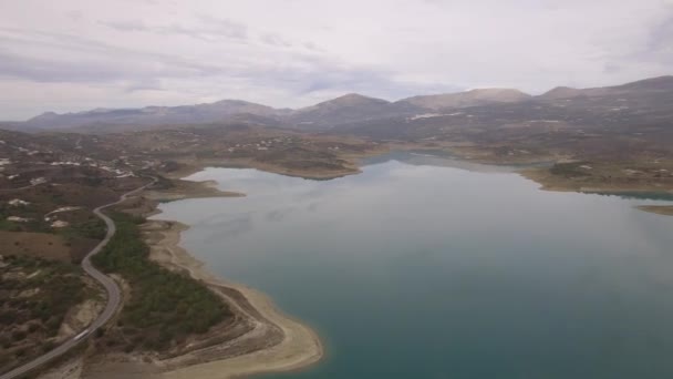 Vuelo Sobre Campos Pedregosos Tierras Planas Andalucía España — Vídeo de stock