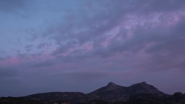 Γραφική Χρονική Λήξη Των Βουνών Της Ανδαλουσίας Στην Ισπανία Πλαίσιο — Αρχείο Βίντεο