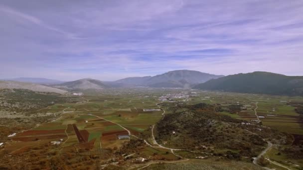 Światło Nad Kamienistymi Polami Płaskimi Ziemiami Andaluzja Hiszpania — Wideo stockowe