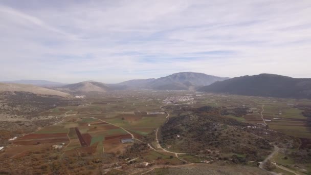 Φως Πάνω Από Πετρώδεις Περιοχές Και Επίπεδα Εδάφη Ανδαλουσία Ισπανία — Αρχείο Βίντεο