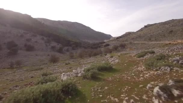 Taşlık Arazilerin Düzlüklerin Üzerinde Işık Endülüs Spanya — Stok video