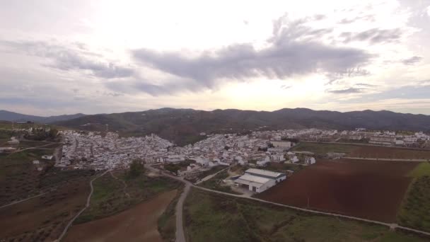 Aerial Flight Stony Fields Flat Lands Andalúzia Spanyolország — Stock videók