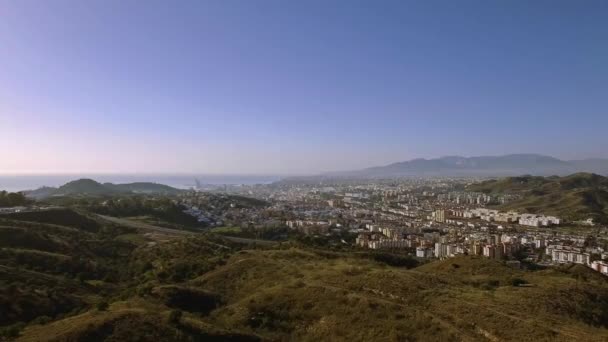 スペインのマラガ市の空中眺望 — ストック動画
