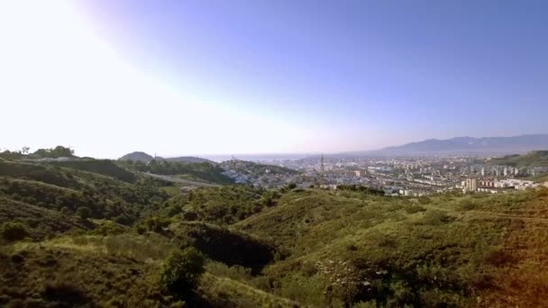 Spanya Nın Malaga Şehrinin Hava Manzarası — Stok video