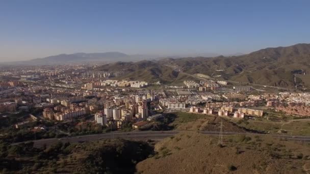 Luftaufnahme Der Stadt Malaga Spanien — Stockvideo
