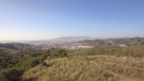 Spanya Nın Malaga Şehrinin Hava Manzarası — Stok video
