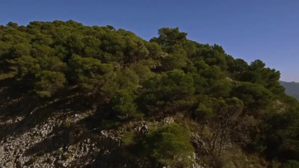 在山上飞行 俯瞰西班牙安达卢西亚的La Capellania — 图库视频影像