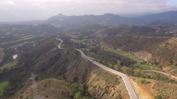 Letecký Pohled Golfové Hřiště Ohyby Vlásků Andalusii Španělsko — Stock video