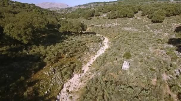 Πτήση Κατά Μήκος Μιας Κοίτης Ποταμού Στην Ανδαλουσία Ισπανία — Αρχείο Βίντεο