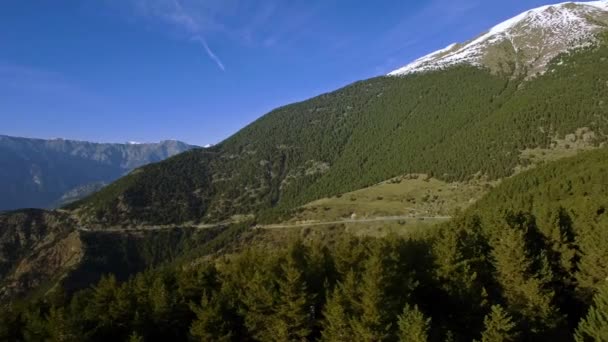 安道尔美丽山脉的空中景观 — 图库视频影像